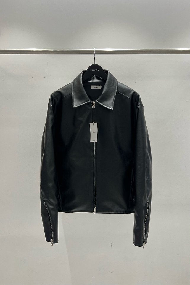 Faux Leather Zip-Up Jacket Black 2