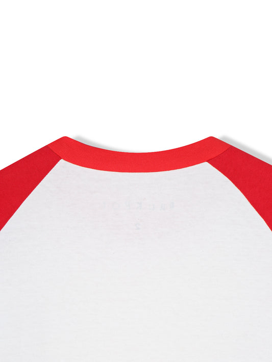 Two-Tone Raglan Long Sleeve Tee IVORY/RED