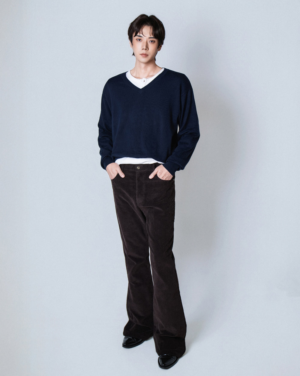 【REVURA レビュ―ラ】RIVETTE CORDUROY CINCHBACK BOOTCUT TROUSERS