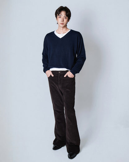 【REVURA レビュ―ラ】RIVETTE CORDUROY CINCHBACK BOOTCUT TROUSERS