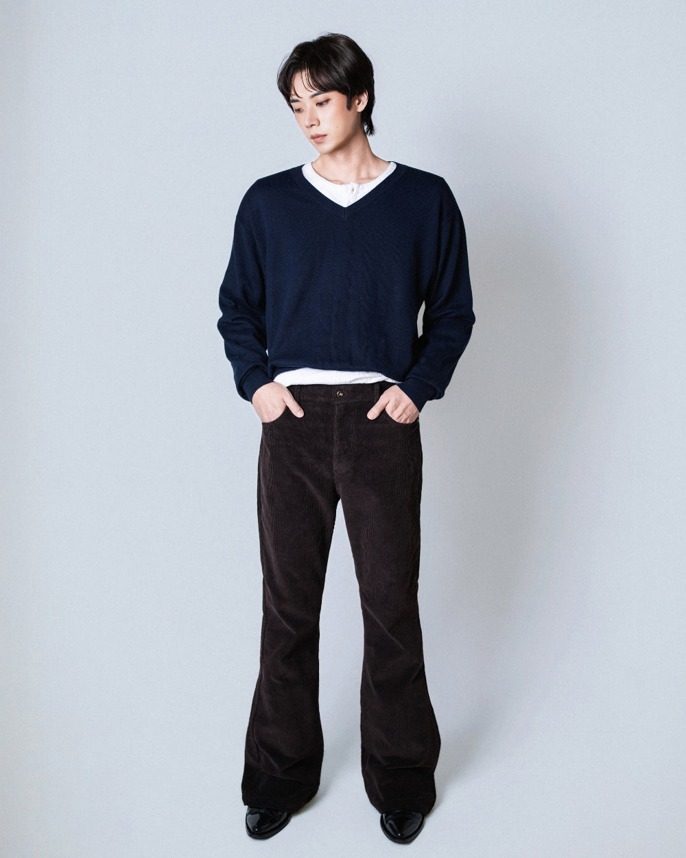 【REVURA レビュ―ラ】RIVETTE CORDUROY CINCHBACK BOOTCUT TROUSERS