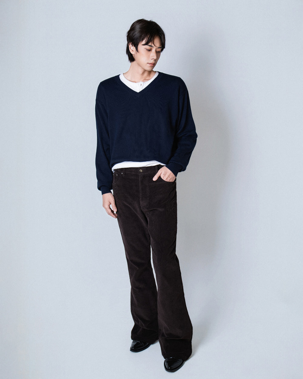 【REVURA レビュ―ラ】RIVETTE CORDUROY CINCHBACK BOOTCUT TROUSERS
