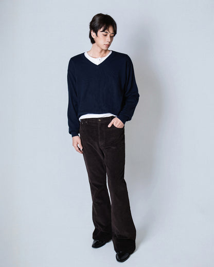 【REVURA レビュ―ラ】RIVETTE CORDUROY CINCHBACK BOOTCUT TROUSERS