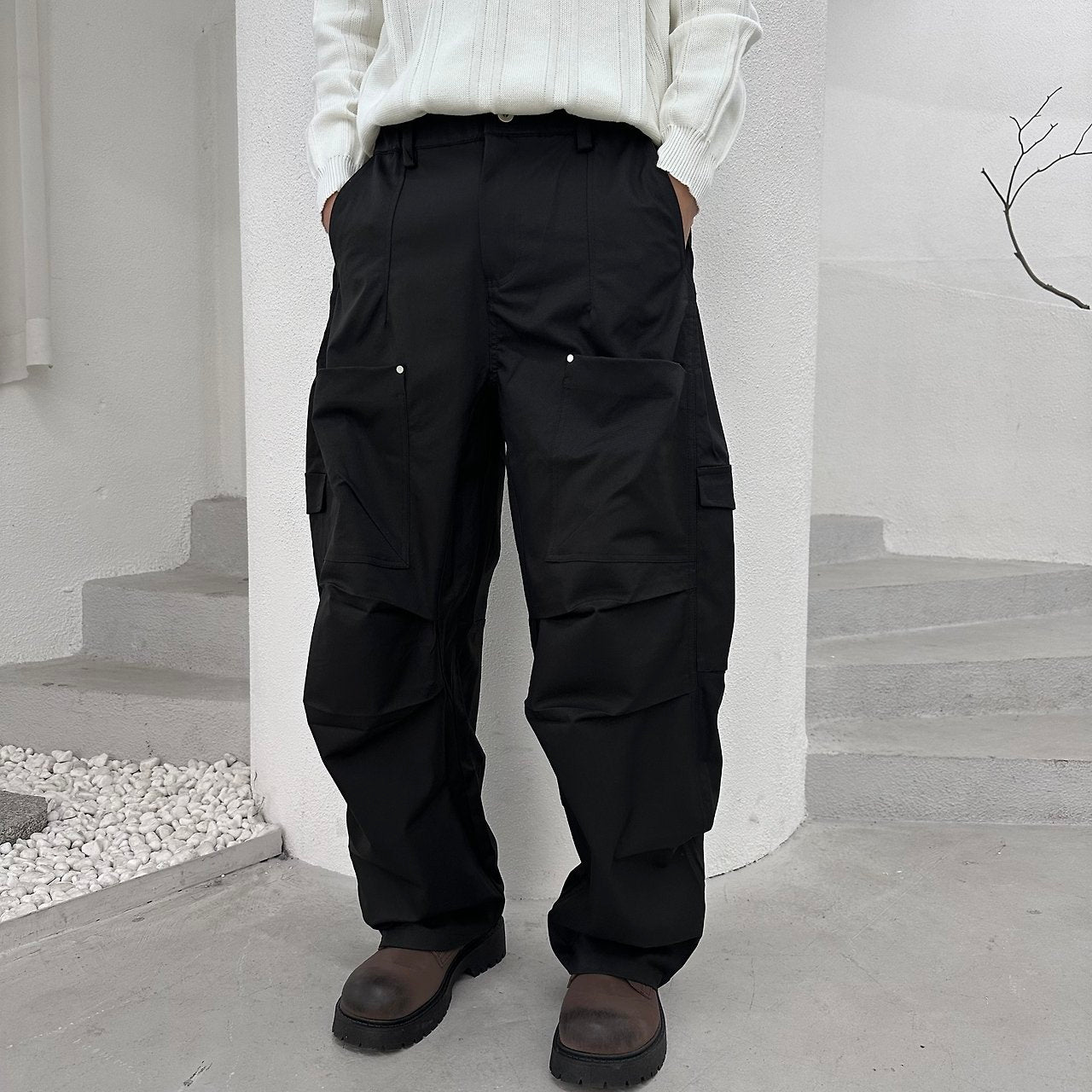 Rivet Pocket Pants BLACK 2