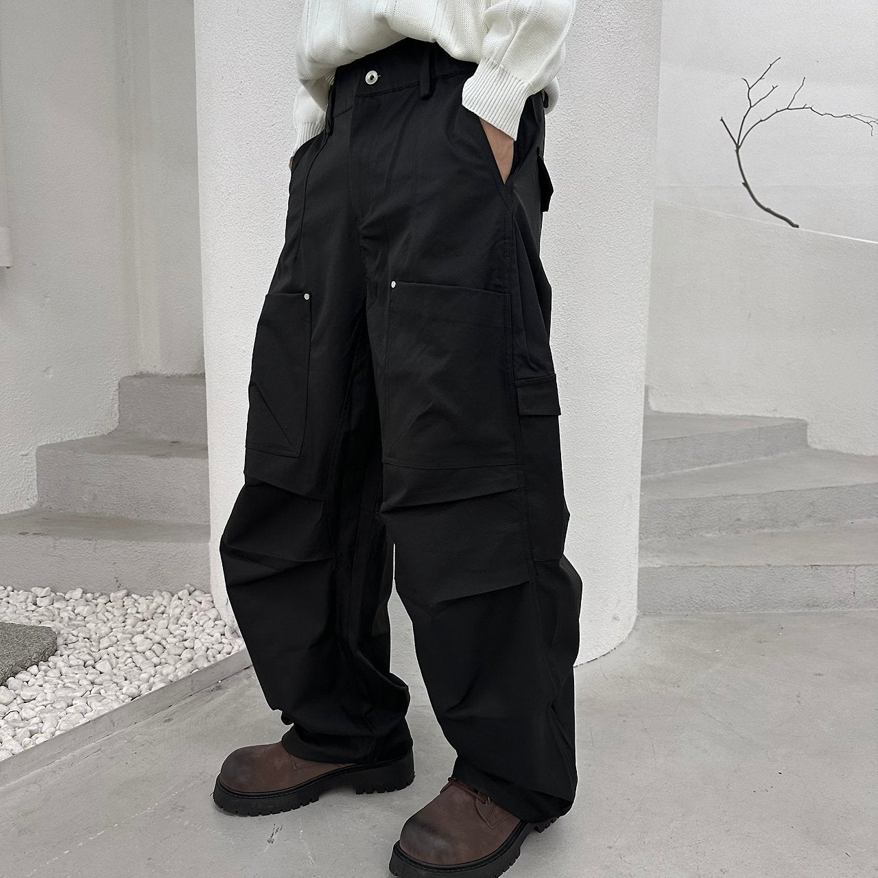 Rivet Pocket Pants BLACK 3