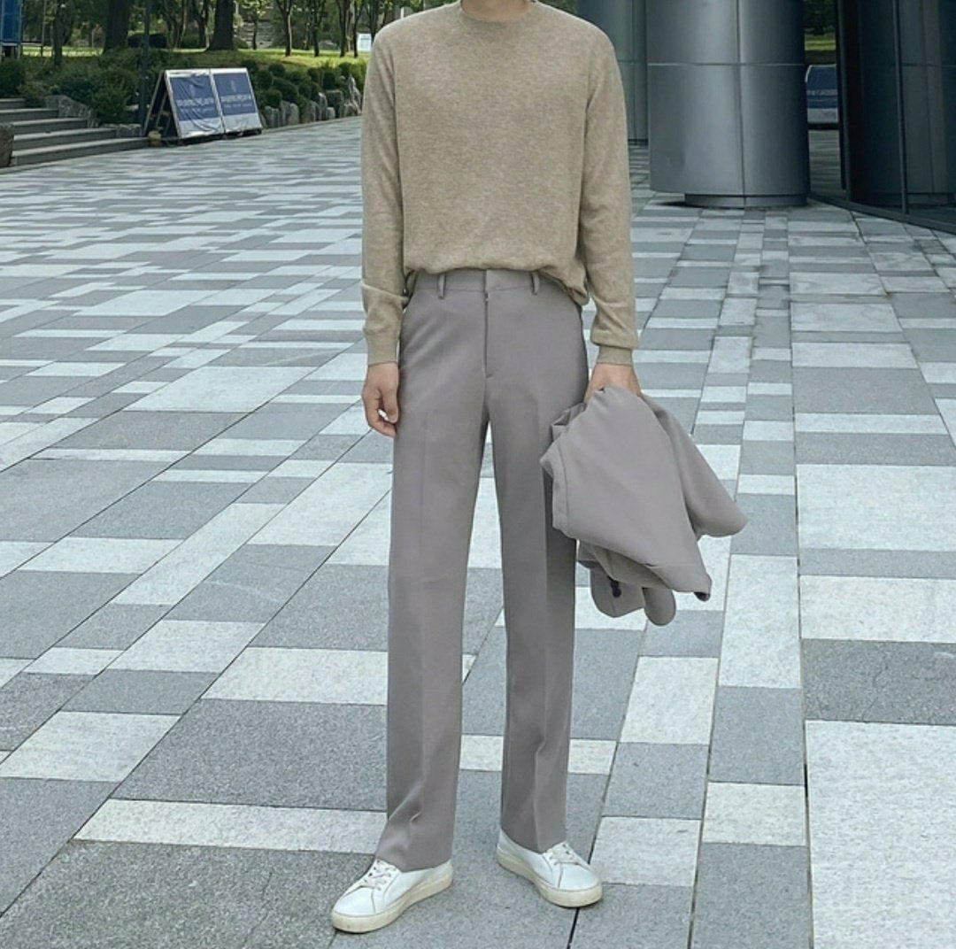 ロビンセミワイドスラックス ディープグレー 着用3