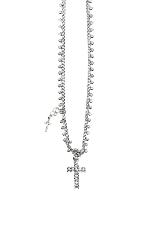 [MIAE] [Pink Orchid House] Dot Cross Necklace