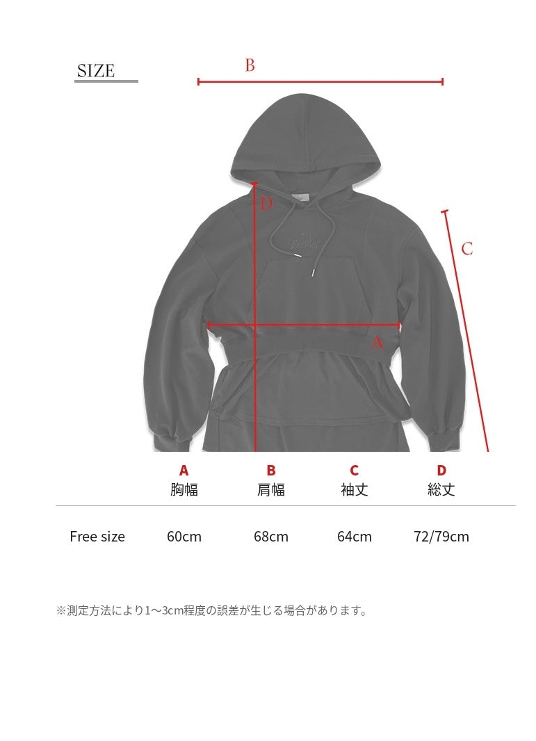 【Reculer レキュリー】Layered Hoodie Gray