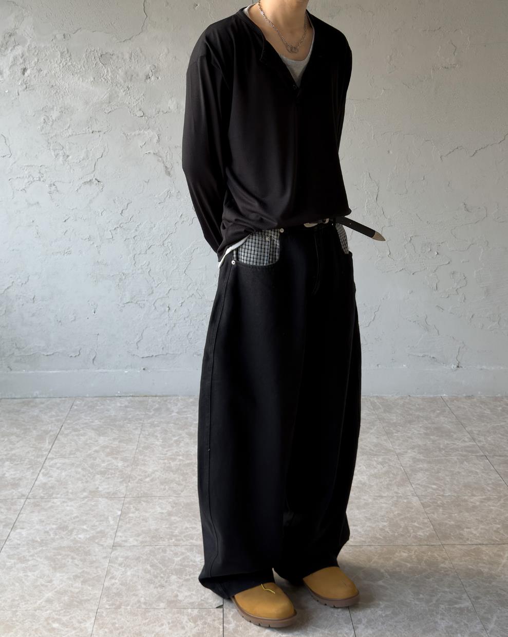 Layered Henley Neck Tee