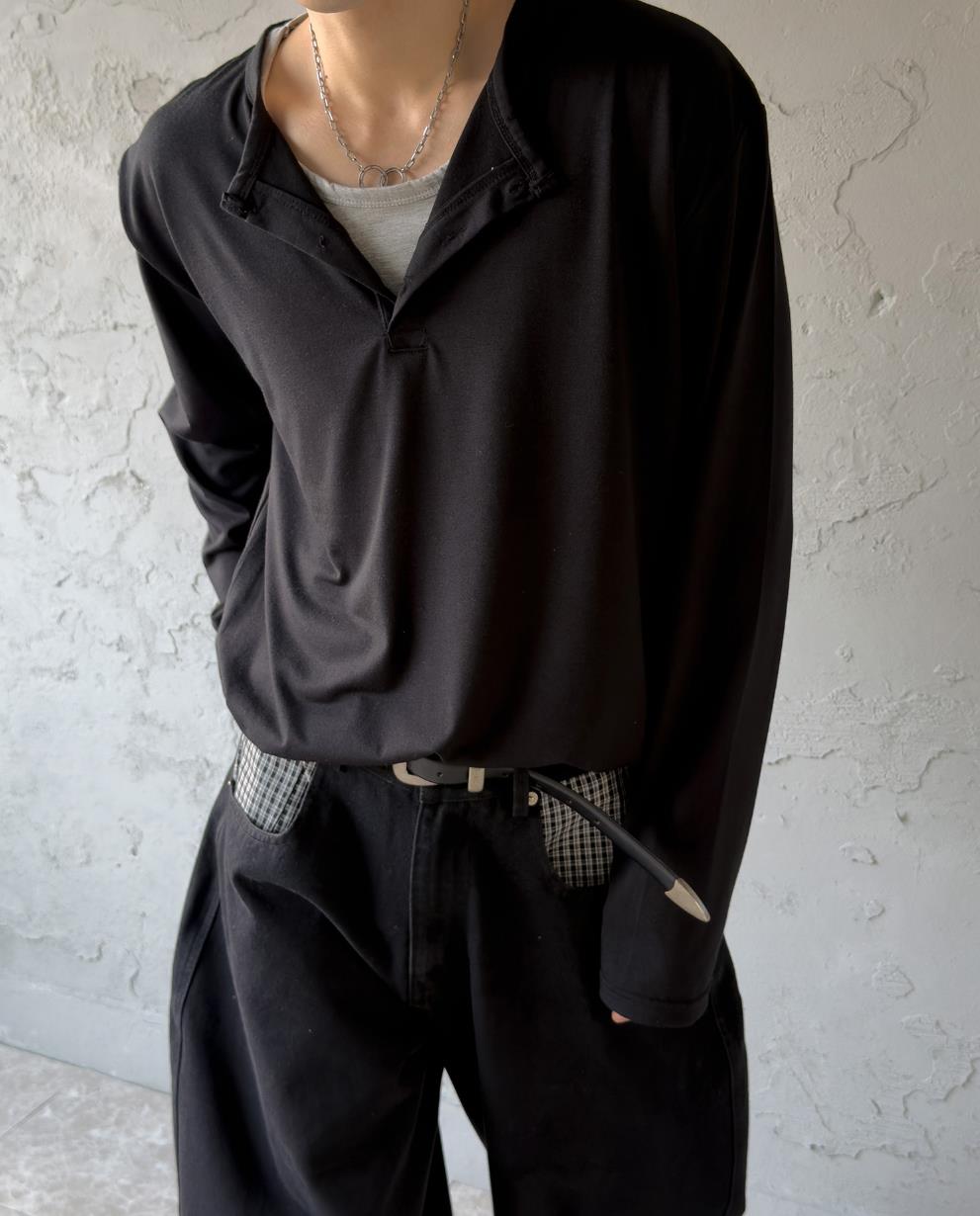 Layered Henley Neck Tee