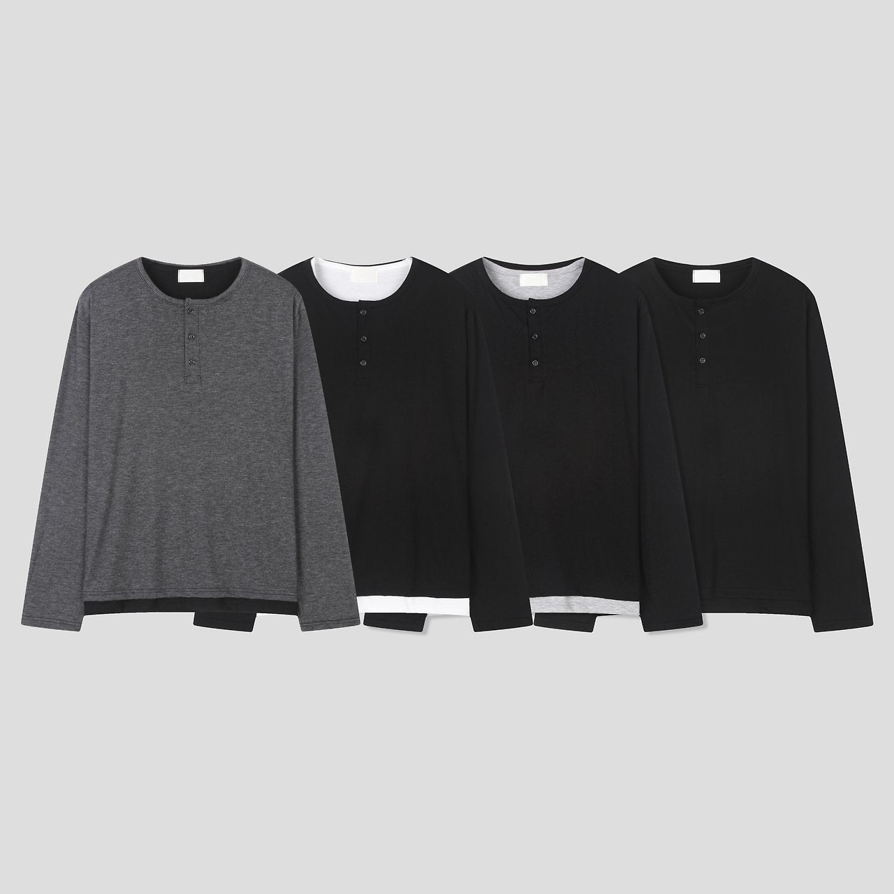 Layered Henley Neck Tee