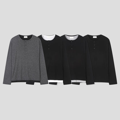 Layered Henley Neck Tee