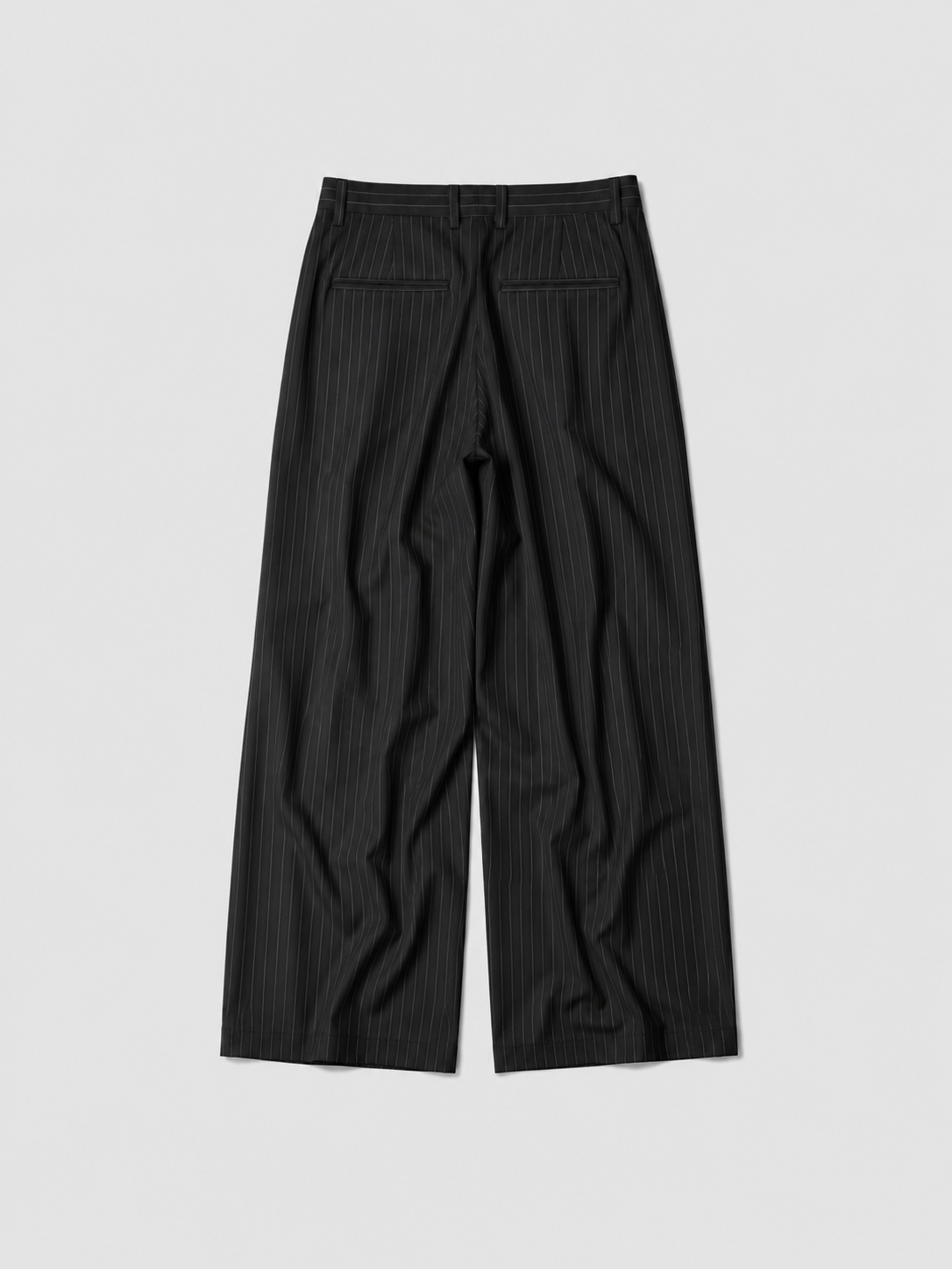 Pinstripe Wide Slacks BLACK STRIPE バック