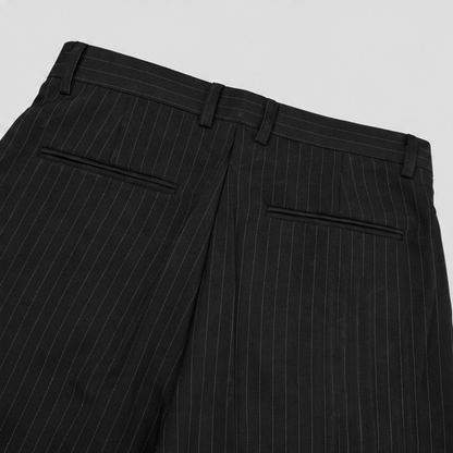Pinstripe Wide Slacks バックポケット ディテール