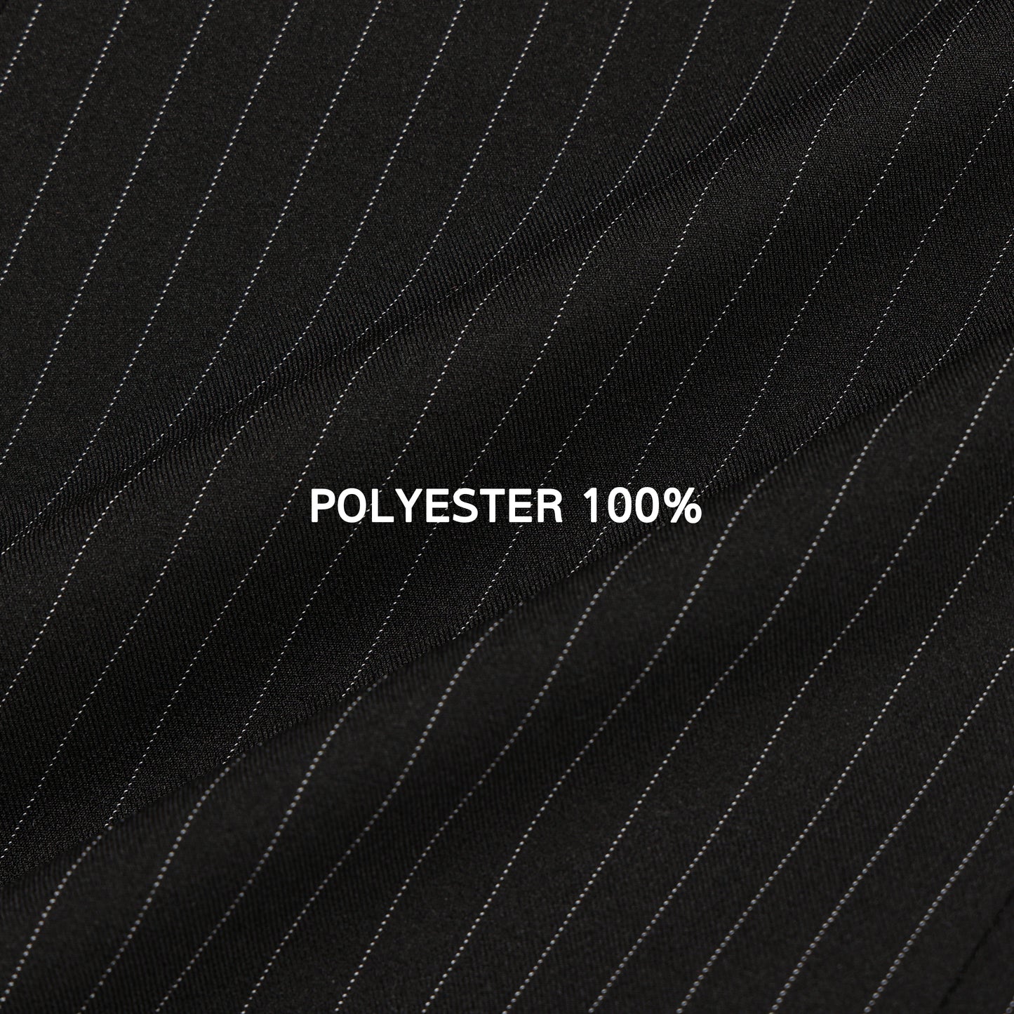 MAGNOLIA pinstripe suit setup fabric closeup, POLYESTER 100%