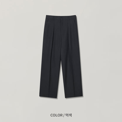 Tono Wide Slacks - CHARCOAL flat