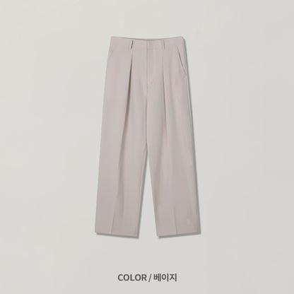 Tono Wide Slacks - BEIGE flat