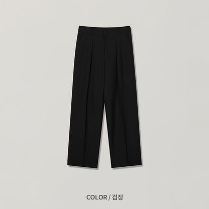 Tono Wide Slacks - BLACK flat