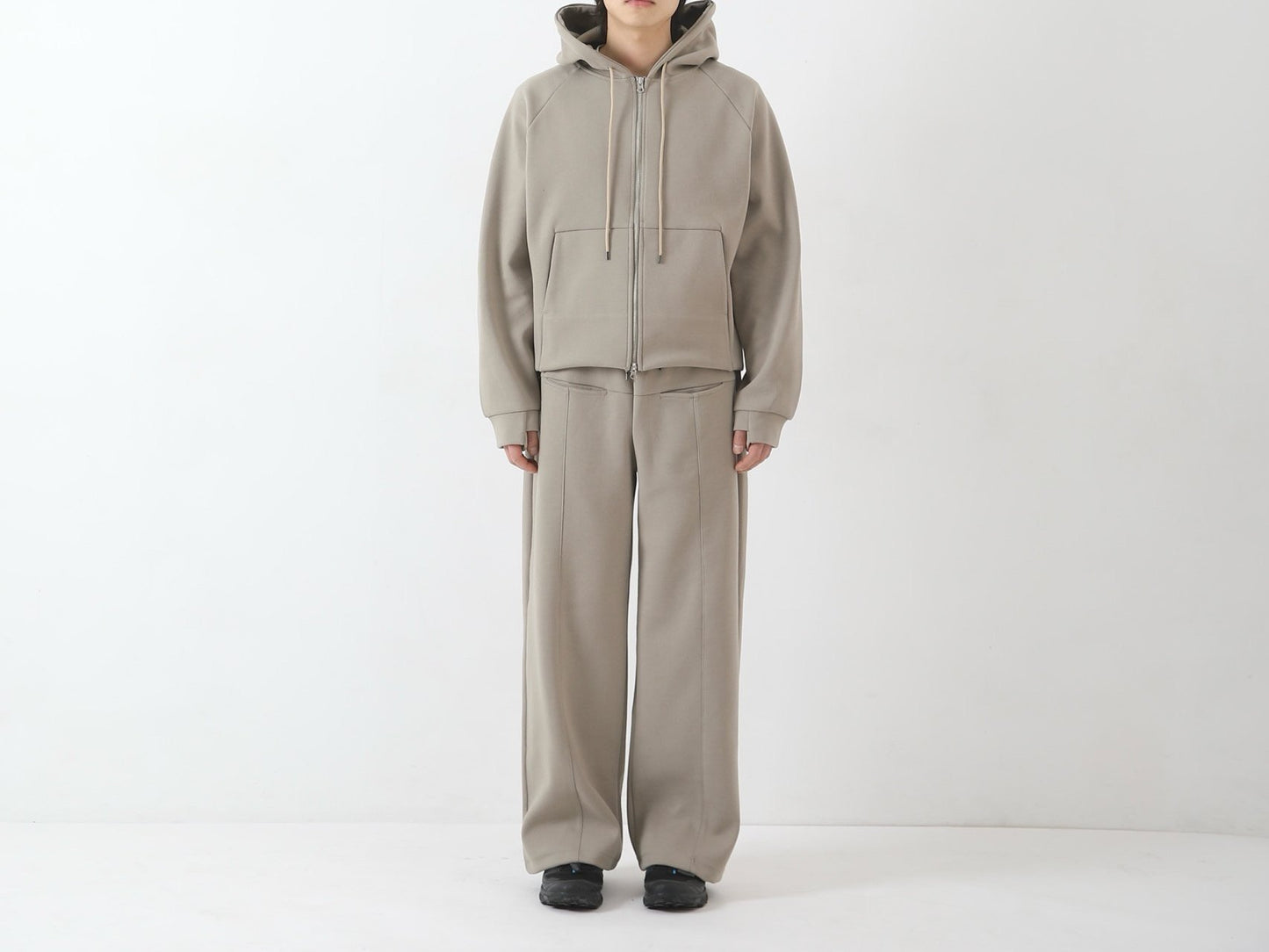 Trap Hood Zip-up - flat lay black