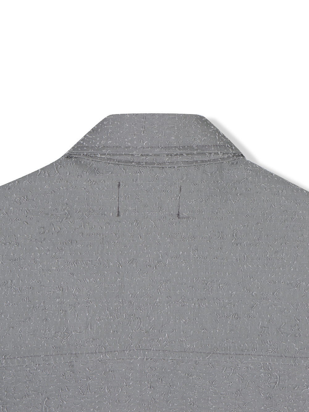 VOID Crinkle Textured Cropped Shirt GRAY collar detail