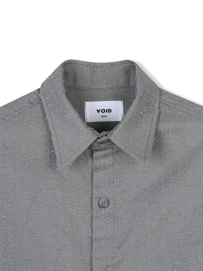 VOID Crinkle Textured Cropped Shirt fabric texture