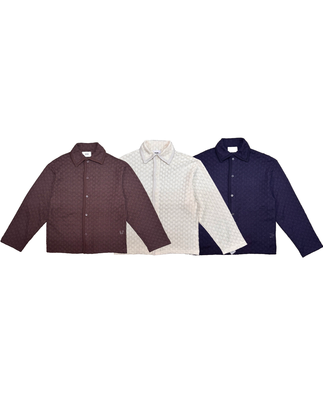 VOID Textured Knit Collar Shirt collar detail