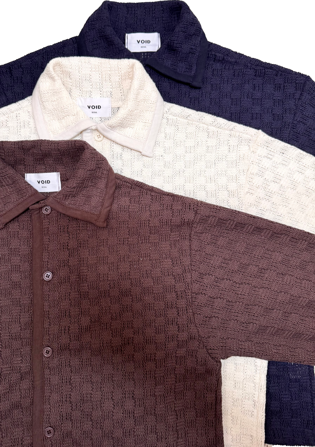 VOID Textured Knit Collar Shirt colors