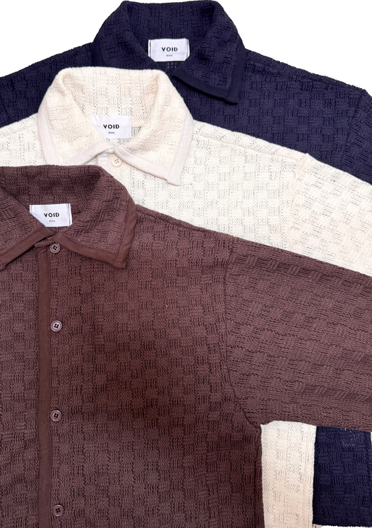 VOID Textured Knit Collar Shirt colors