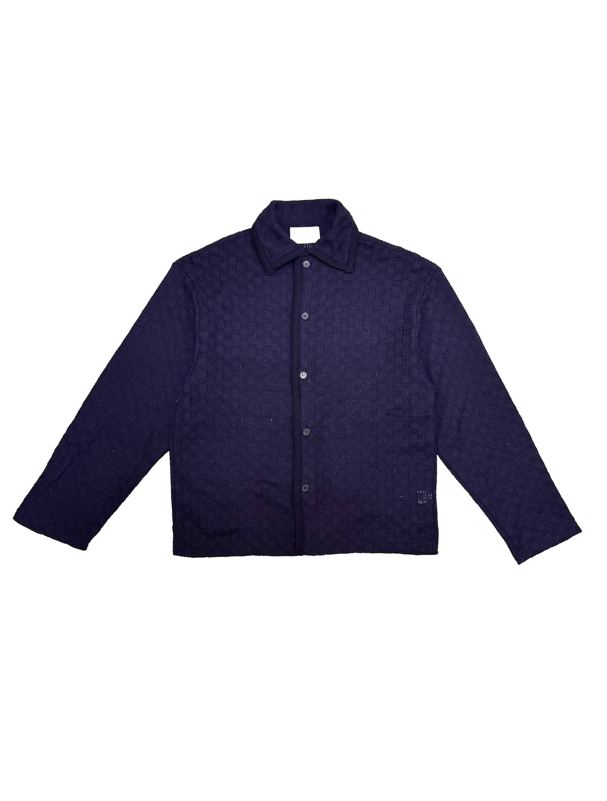 VOID Textured Knit Collar Shirt NAVY