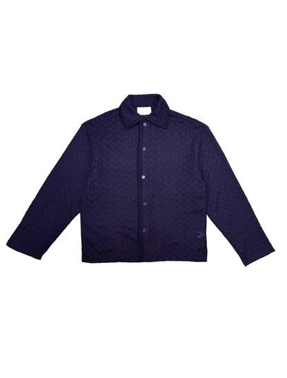 VOID Textured Knit Collar Shirt NAVY