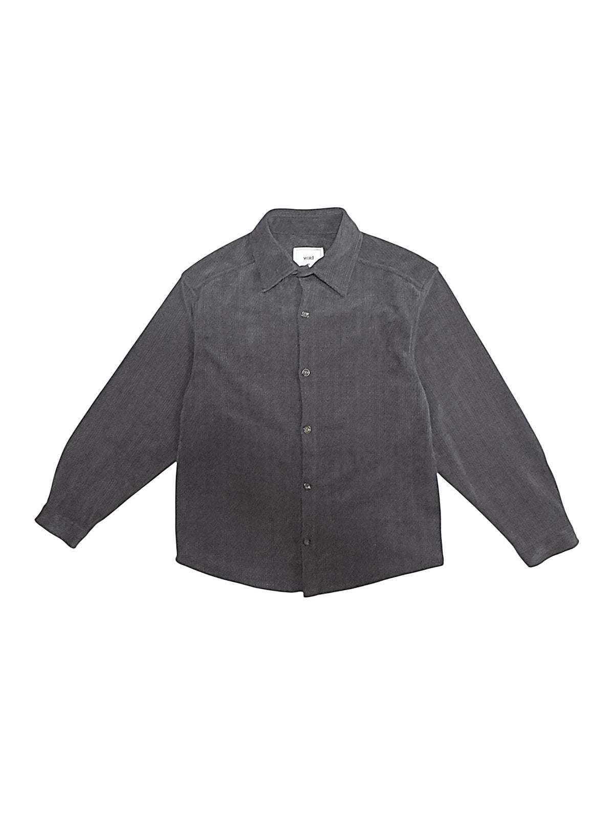 VOID Ribbed Knit Collar Shirt GRAY