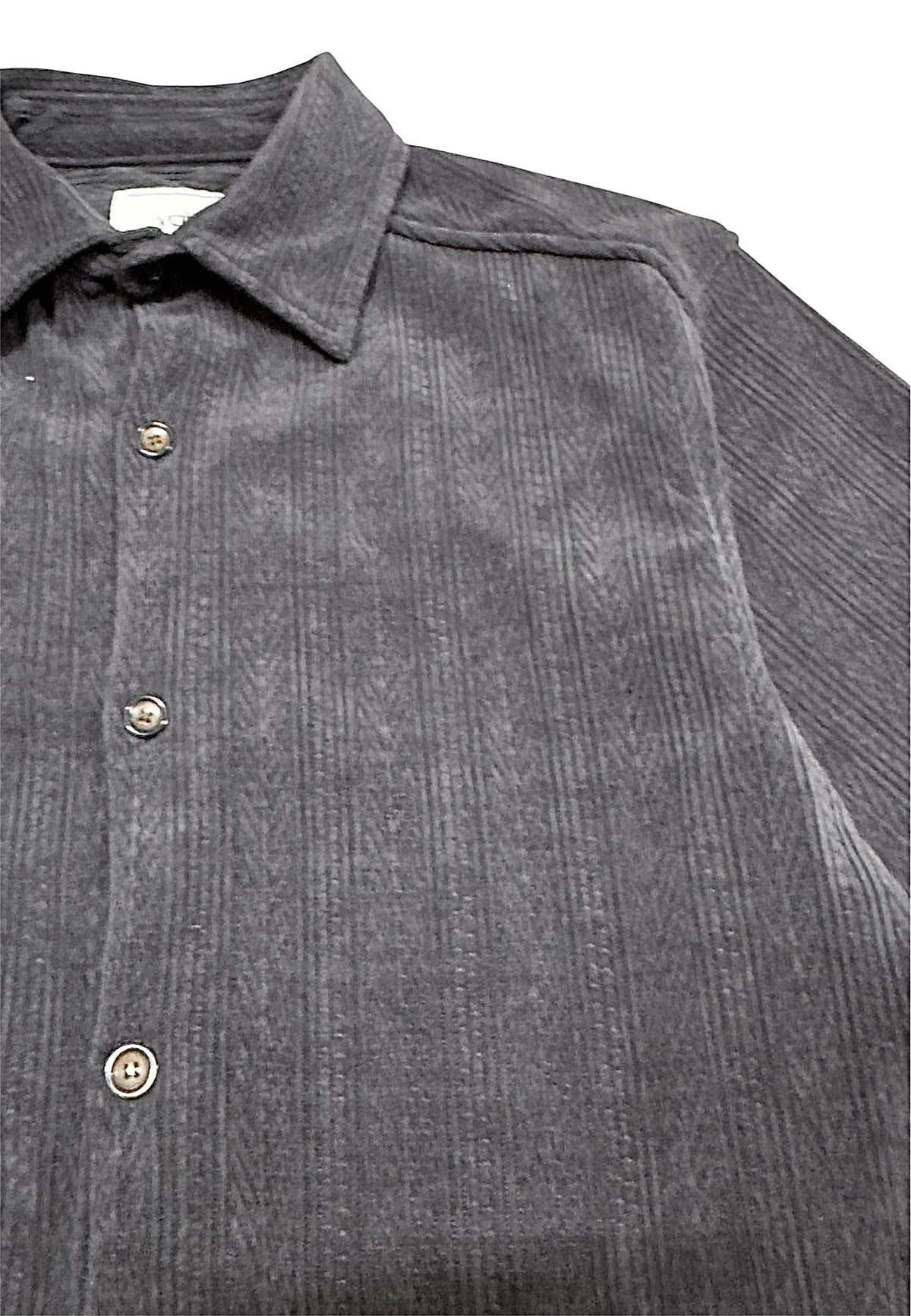 VOID Ribbed Knit Collar Shirt GRAY collar