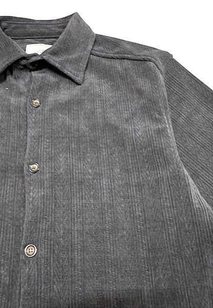 VOID Ribbed Knit Collar Shirt GRAY collar