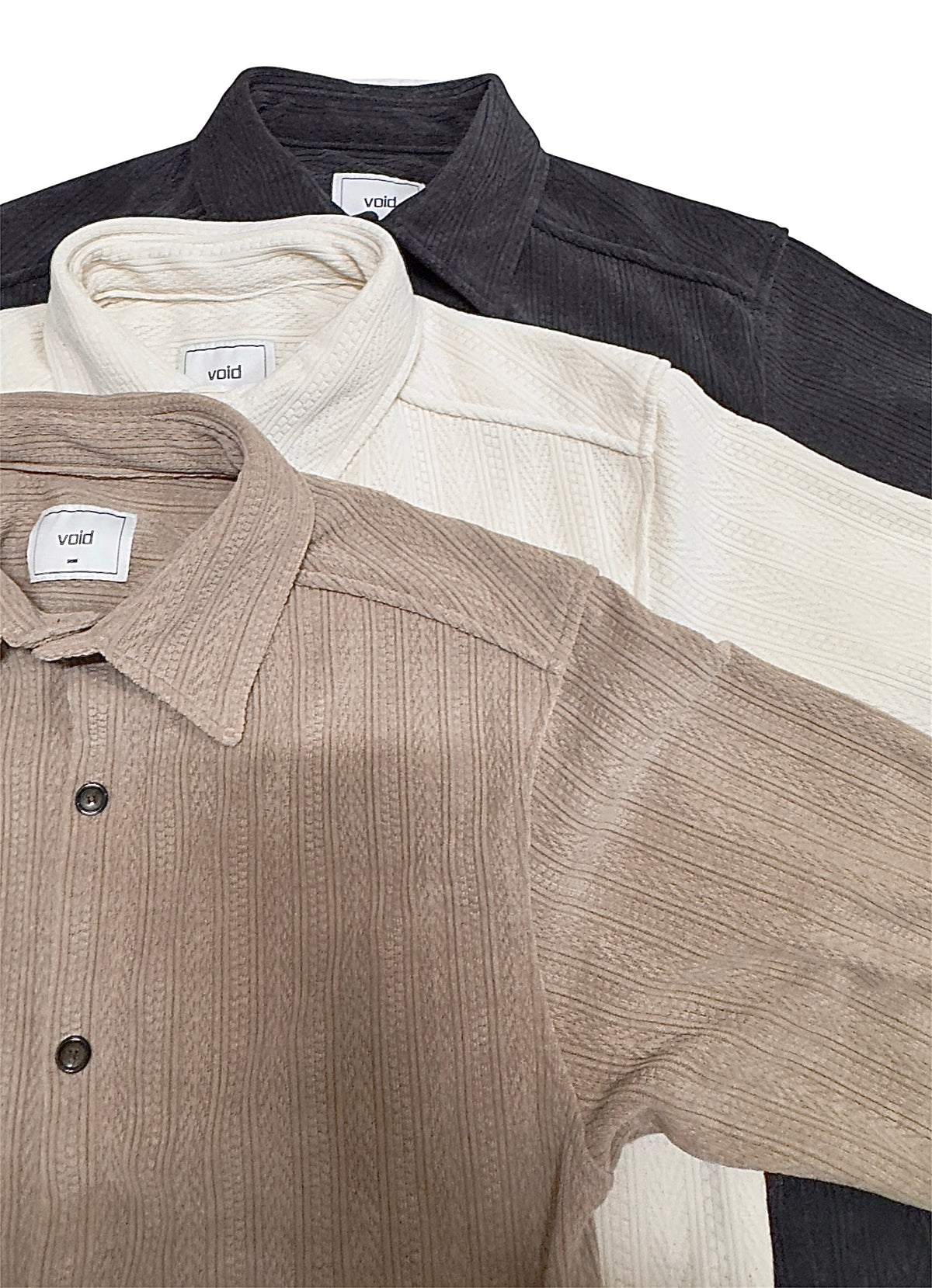 VOID Ribbed Knit Collar Shirt colors