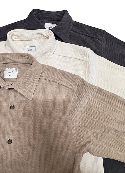 VOID Ribbed Knit Collar Shirt colors