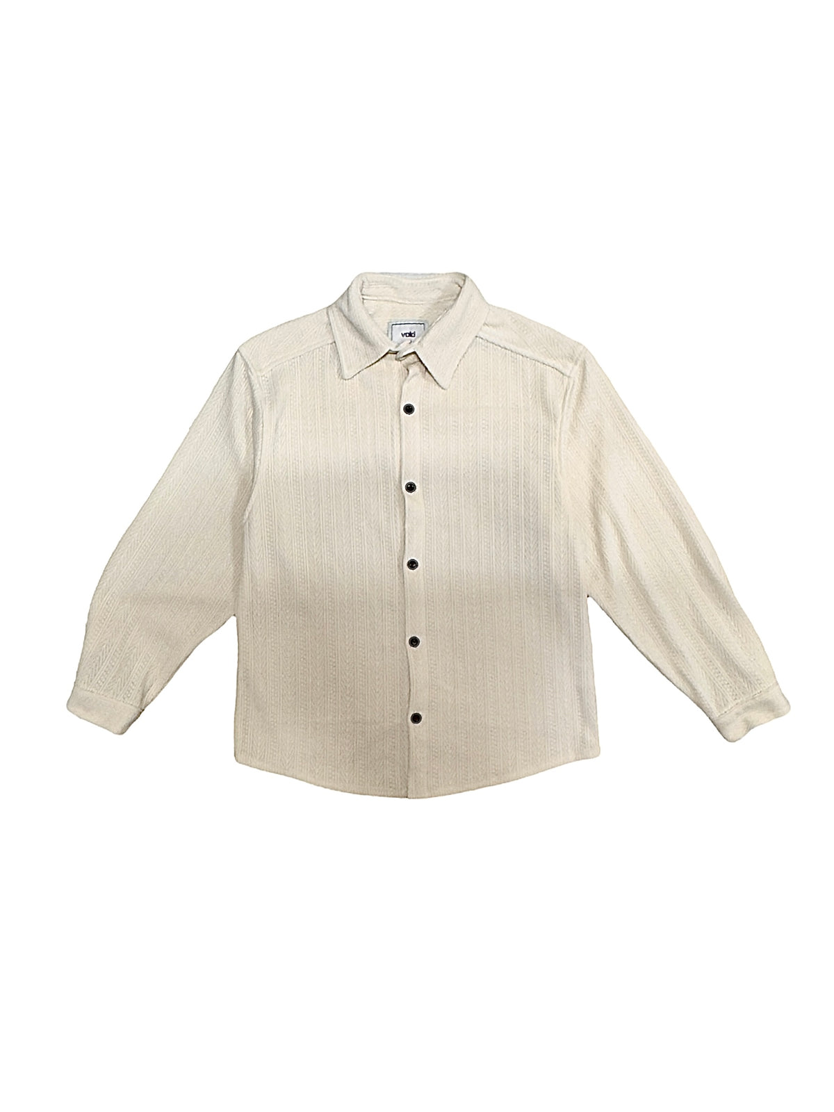 VOID Ribbed Knit Collar Shirt IVORY