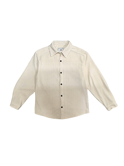 VOID Ribbed Knit Collar Shirt IVORY