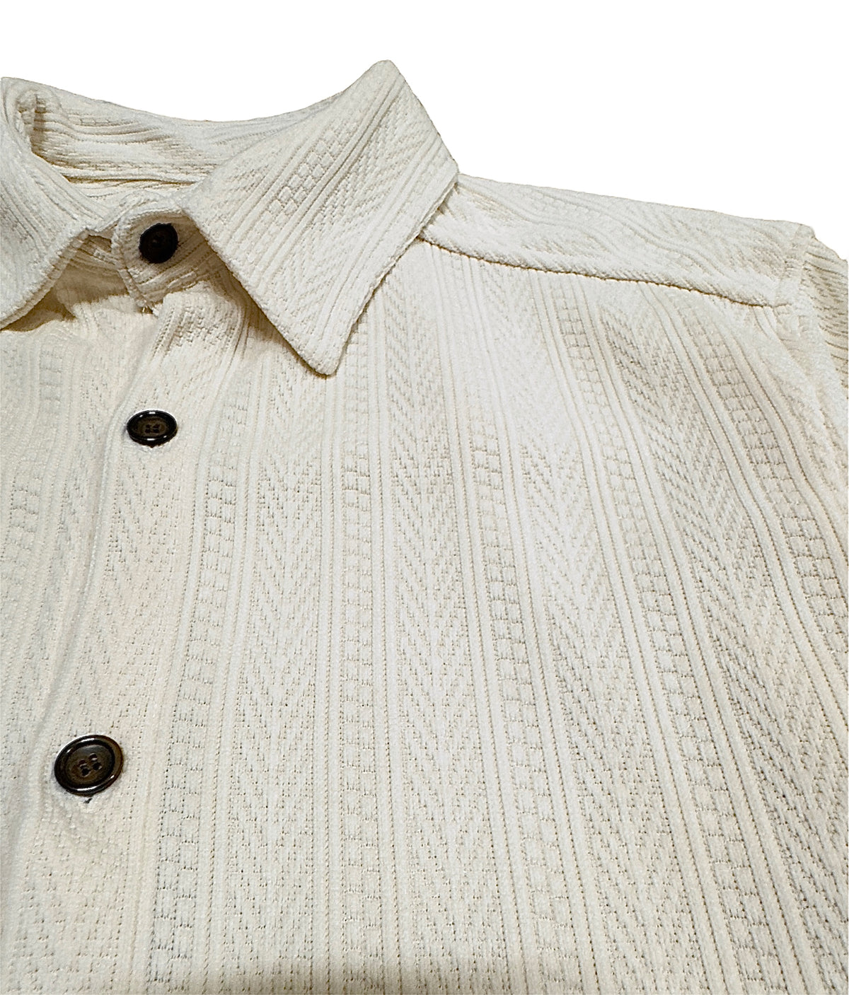 VOID Ribbed Knit Collar Shirt IVORY collar