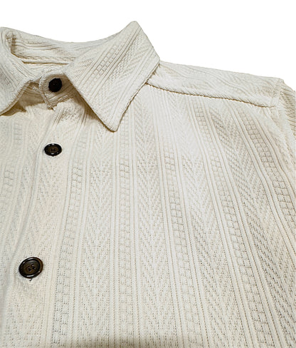 VOID Ribbed Knit Collar Shirt IVORY collar