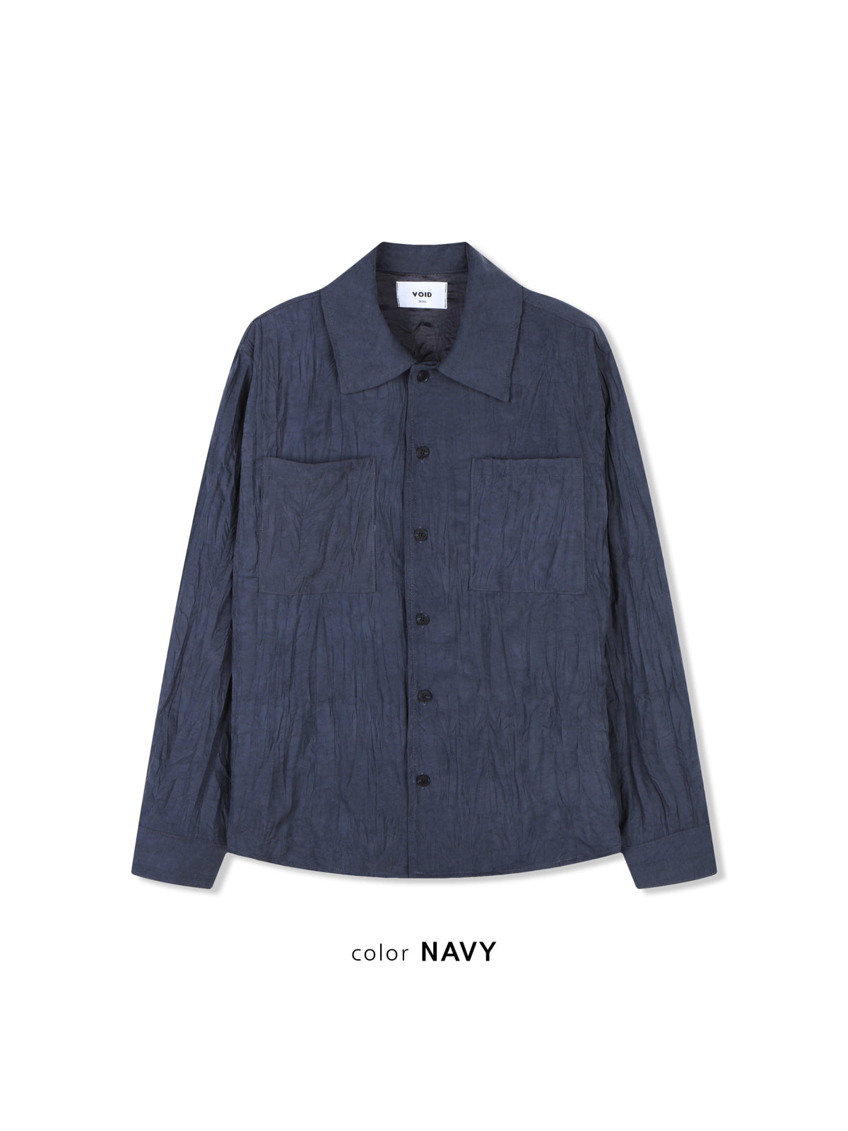 VOID Crinkle Textured Shirt Jacket BEIGE detail