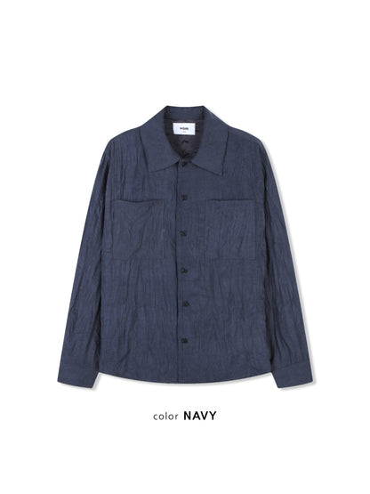 VOID Crinkle Textured Shirt Jacket BEIGE detail