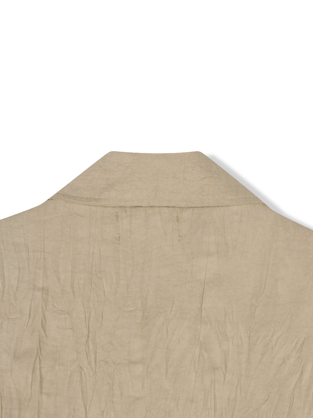 VOID Crinkle Textured Shirt Jacket BEIGE collar pocket