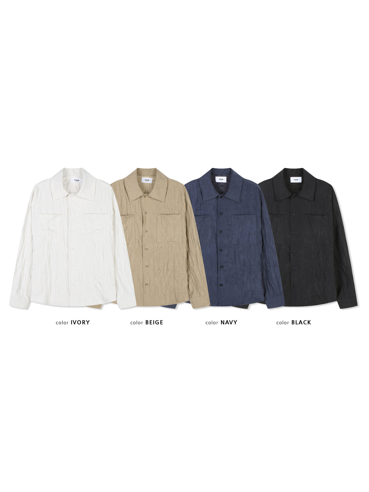 VOID Crinkle Textured Shirt Jacket BEIGE cuff