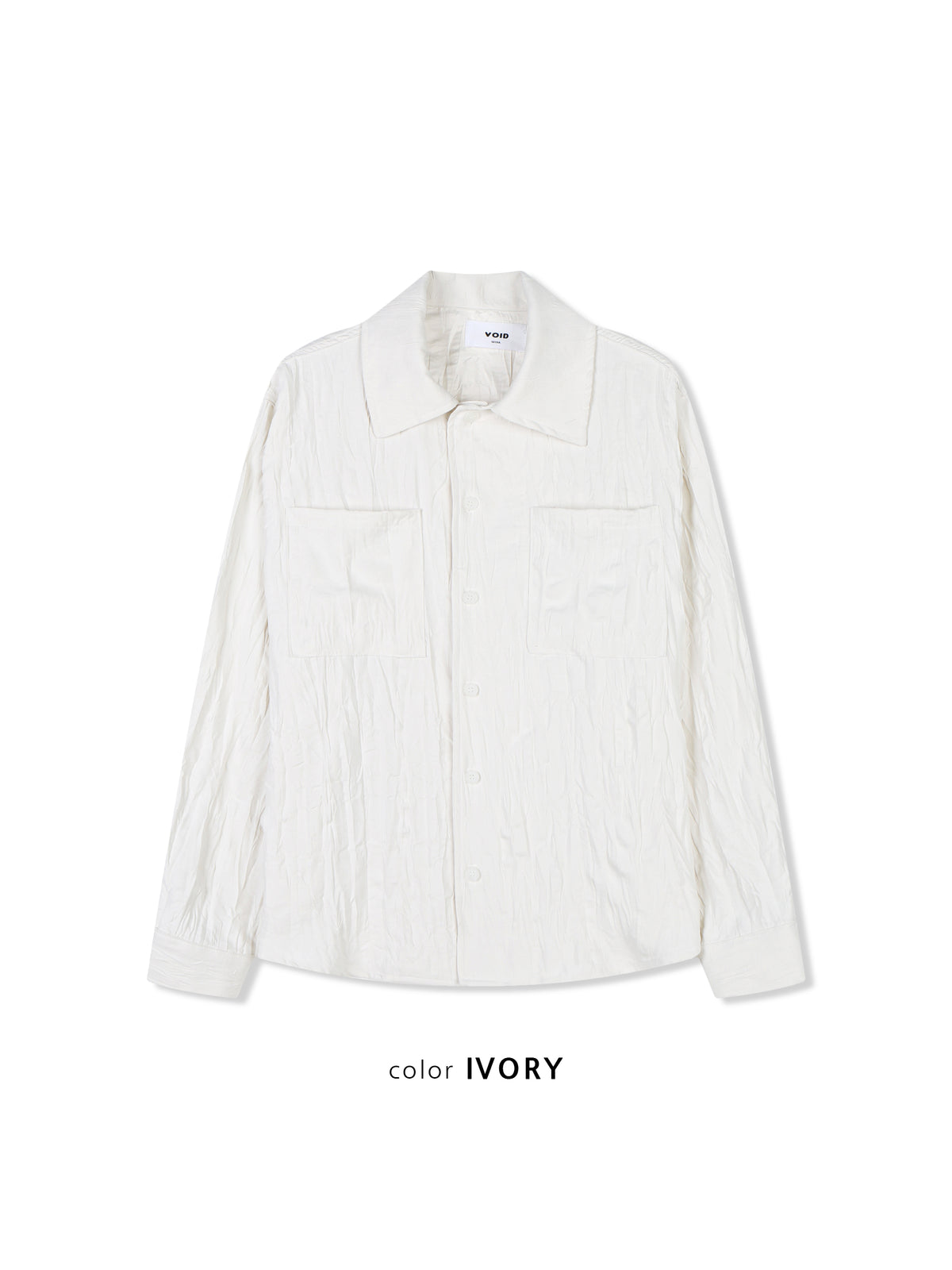 VOID Crinkle Textured Shirt Jacket IVORY