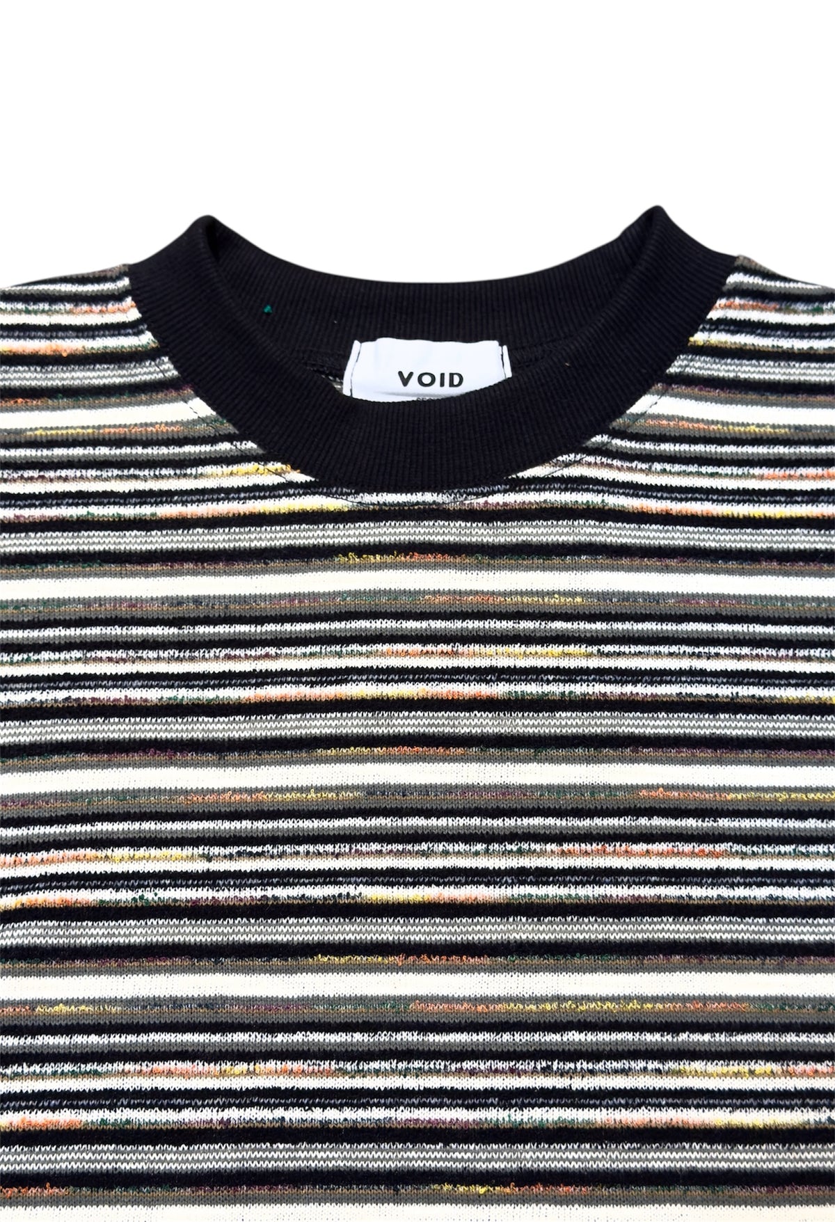 VOID Multi Stripe Cropped Long Sleeve Tee BLACK MULTI sleeve