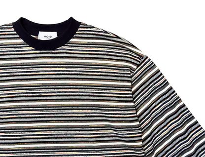 VOID Multi Stripe Cropped Long Sleeve Tee BLACK MULTI flat
