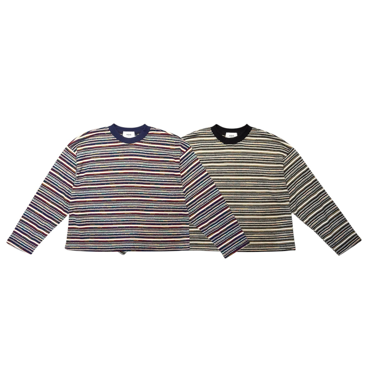VOID Multi Stripe Cropped Long Sleeve Tee colors