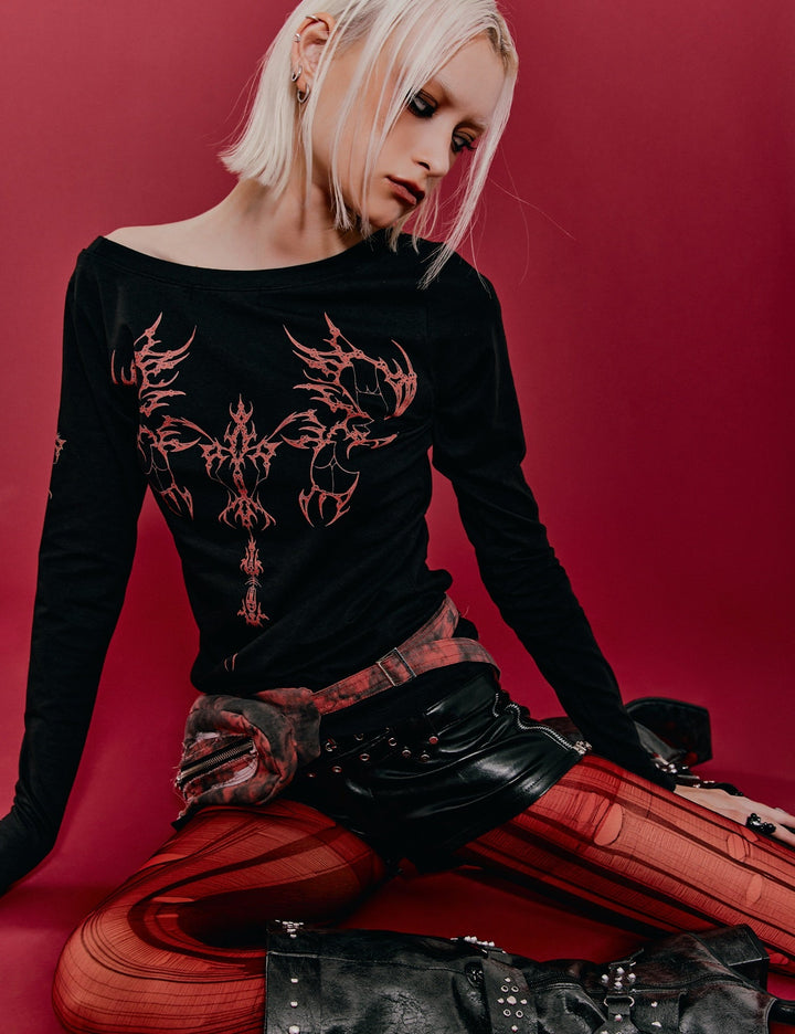 TATTOO Loose Long-sleeve -black