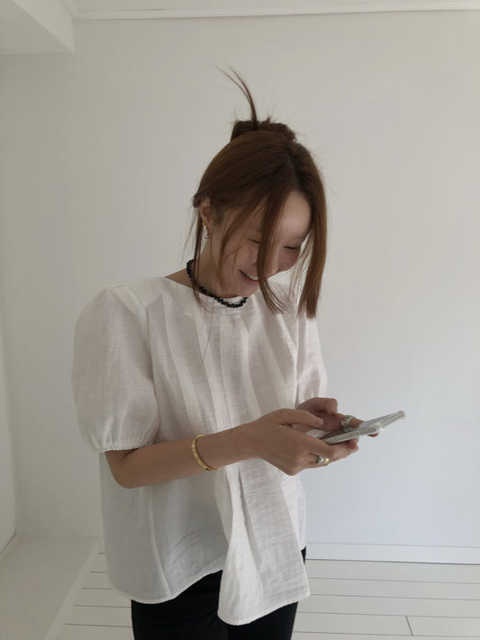 A MA:DE ビギニング ブラウス モデル着用 | 韓国ブランド コーデ
