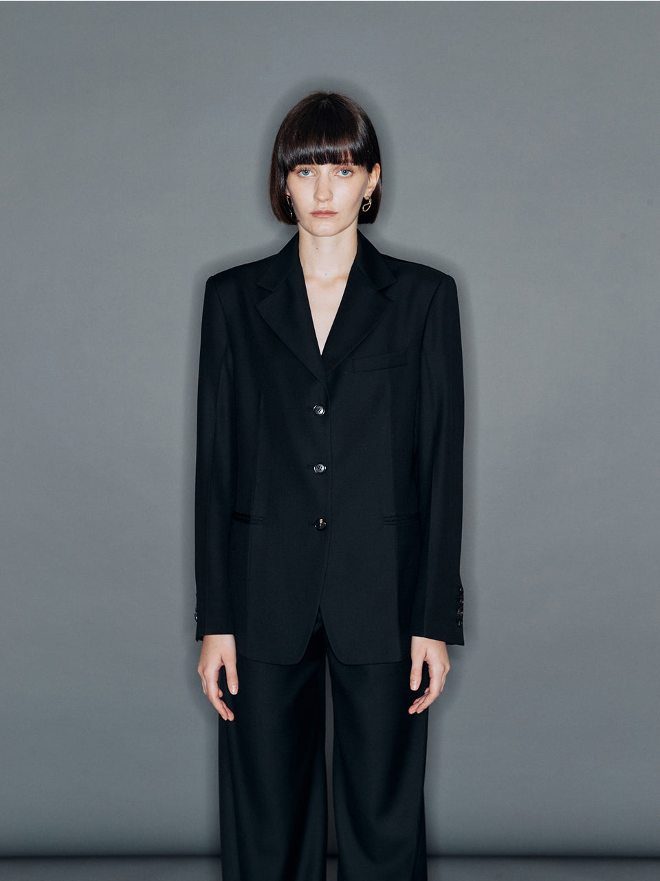 arik シングルジャケット ミニマル ブラック 韓国ブランド